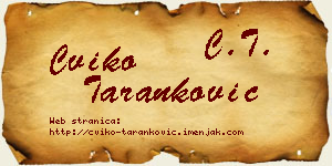 Cviko Taranković vizit kartica